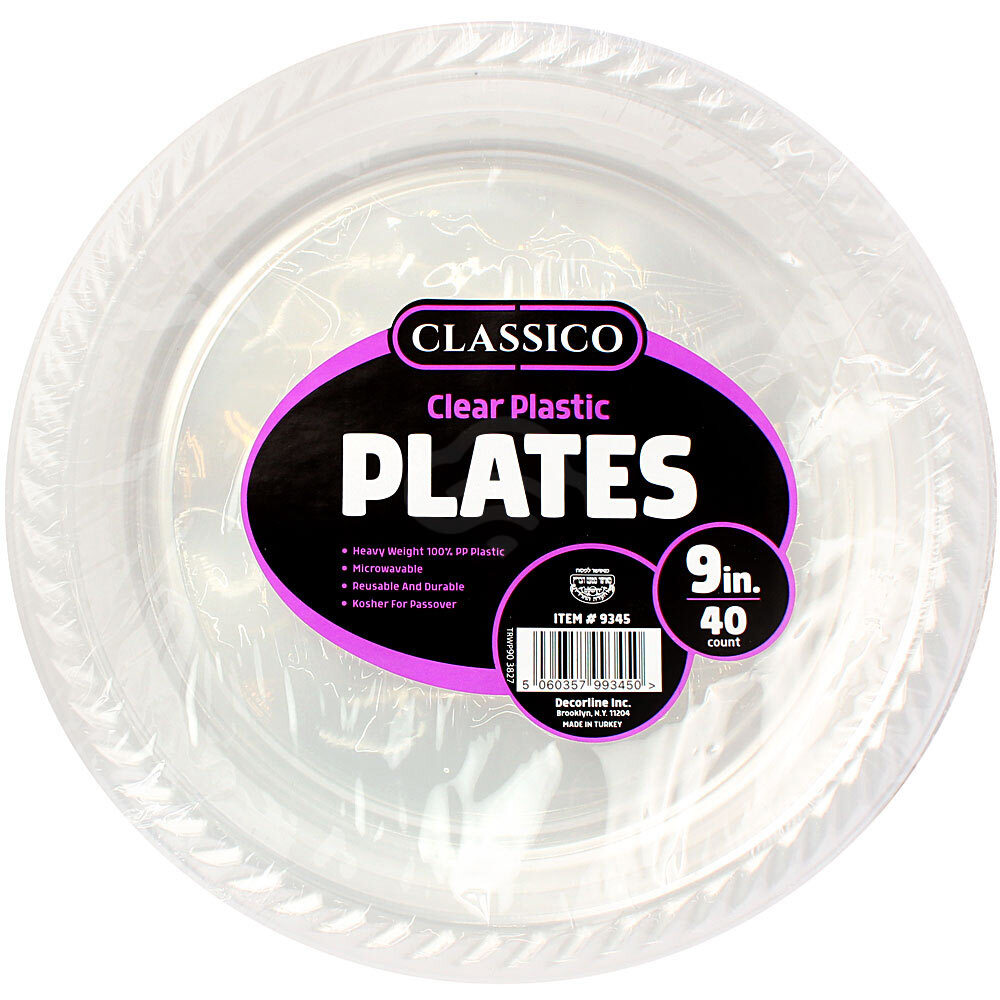 Classico 9 Clear Plastic Plates 40 Ct